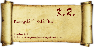 Kanyó Réka névjegykártya